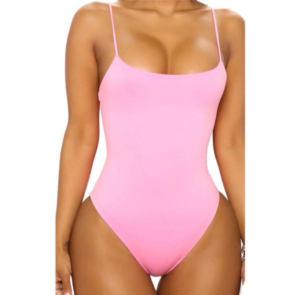 Naked Wardrobe Pink Got The Scoop Tank Bodysuit
